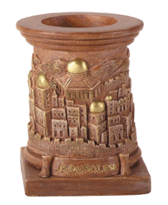 Jerusalem & Menorah Candleholder
