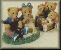 Serenading Bear and Teddy Family