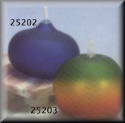 Frosted purple and green candles