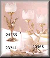 Frosted brass candle holders