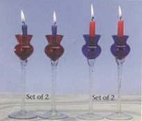 Frosted purple and green candles