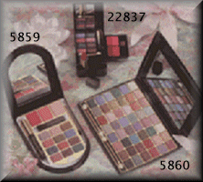 Blush, eye shadows, lipsticks